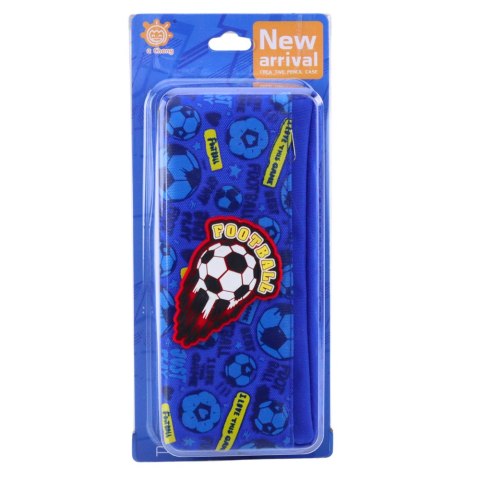 Piórnik Organizer Szkolny z Piłką Nożną Dwie Kieszenie Niebieski