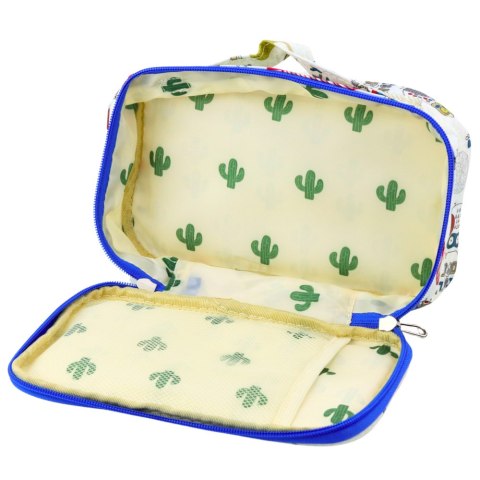 Piórnik Szkolny Organizer Kosmetyczka Kieszonka Sowy Biały 22,5cm