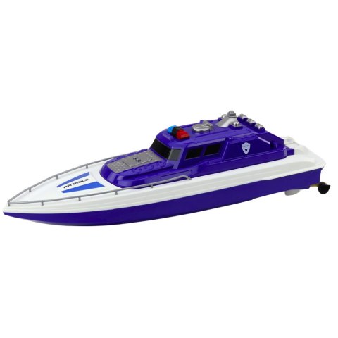 Łódź Motorówka Zdalnie Sterowana RC 1:28 Policyjna Niebieska