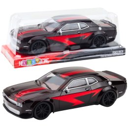 Samochód Sportowy Napęd Błyszcząca Karoseria Czarny Czerwone Linie