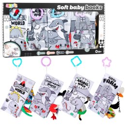 Zestaw Miękkie Książeczki Edukacyjne Sensoryczne Dla Malucha 4szt