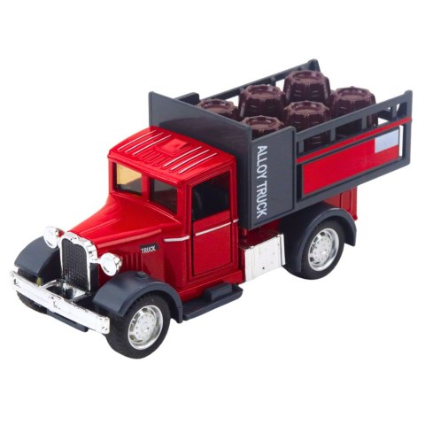 Ciężarówka Klasyczna Metalowa Napęd Pull Back Światła Dźwięki