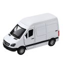 Samochód Dostawczy Metalowy Z Napędem Pull Back Światła Dźwięki Biały 1:32