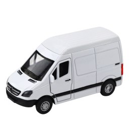 Samochód Dostawczy Metalowy Z Napędem Pull Back Światła Dźwięki Biały 1:32