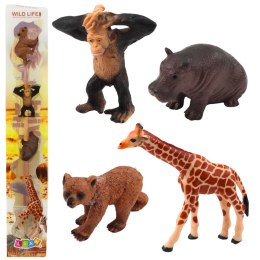 Zestaw Mini Figurki Dzikie Zwierzęta Szympans Żyrafa 6-9cm 4szt