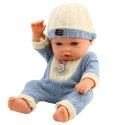 Lalka Bobas W Dzianinowym Niebieskim Ubranku Czapeczka