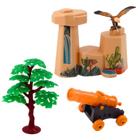 Zestaw Kowbojski Figurki Dziki Zachód Kowboj Łódź Armata