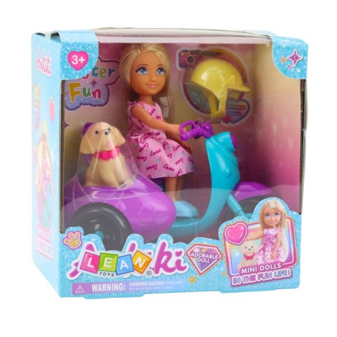 Zestaw Mini Laleczka Ankiki Na Skuterze Trójkołowym Piesek