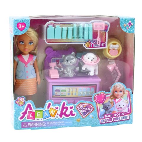 Zestaw Mini Laleczka Weterynarz Pies Kot Akcesoria Do Leczenia