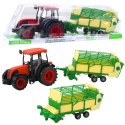 Traktor Rolniczy Farmerski Z Zielono-Żółtą Przyczepą Czerwony 50cm