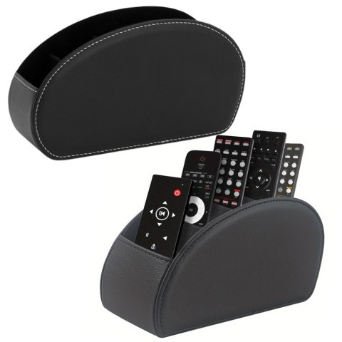 Pojemnik Organizer Na Piloty 5 Przegród Ekoskóra Czarny