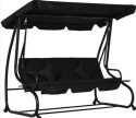 Huśtawka Czteroosobowa Ogrodowa Bujana Daszek Wolnostojąca Czarna