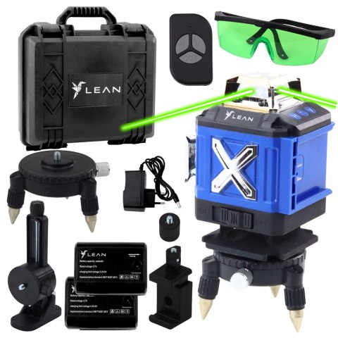 Poziomica Laserowa Płaszczyznowa 4D 16 Linii Walizka 2 Akumulatory Niebieska