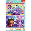 Puzzle - 2x24 - Zabawy z Gabby - Koci Domek Gabi - Trefl 34433