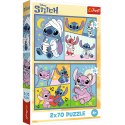 Puzzle - 2x70 - Ze Stitchem nie ma nudy - Disney Lilo and Stitch - Trefl 34444