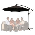 Parasol Ogrodowy Boczny Z Regulacją Pochyłu Pokrowiec 350 x 250cm Czarny