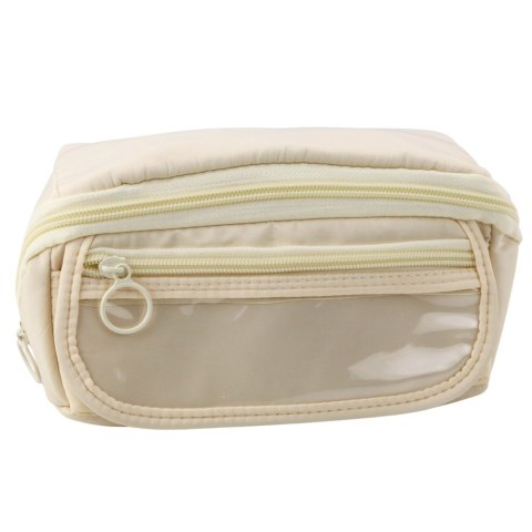 Piórnik Przybornik Szkolny Rozkładany Pojemny Kremowy Beżowy 20x10cm