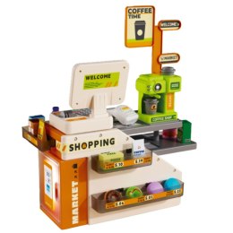 Kasa Fiskalna Sklepowa Kawiarnia Akcesoria Światła Dźwięki 70 el.