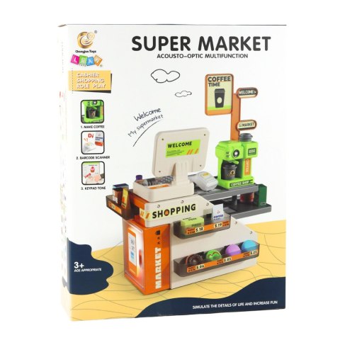 Kasa Fiskalna Sklepowa Kawiarnia Akcesoria Światła Dźwięki 70 el.