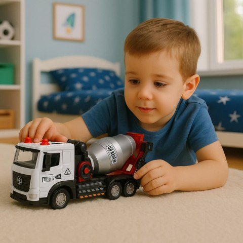 Betoniarka Pojazd Budowlany Metalowa Kabina Obrotowy Bęben Światła Dźwięki