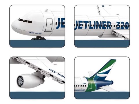 Klocki konstrukcyjne Samolot Jetliner 320 model pasażerski 133 ele ZA5678
