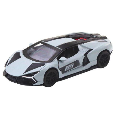 Samochód Wyścigowy Sportowy Metalowy Napęd Otwierane Drzwi Szary 1:32