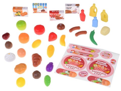 Wózek sklepowy na zakupy + akcesoria spożywcze Zabawa w sklep ZA5898