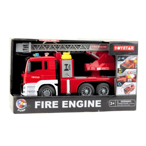 Wóz Strażacki Z Wysięgnikiem Straż Pożarna Napęd Lanie Wody Światła Dźwięki