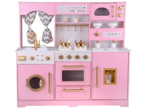 Duża kuchnia drewniana interaktywna glamour złote dodatki ekspres ZA5933