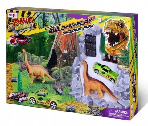 Zestaw z dinozaurem i pojazdem + makieta