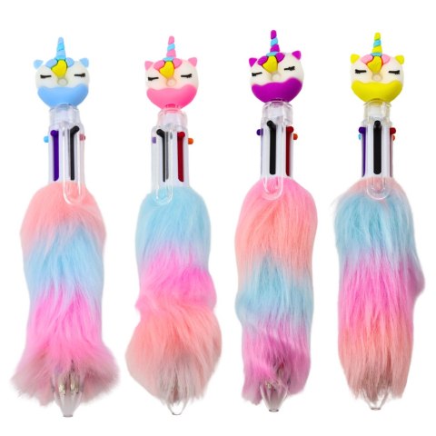 Długopis Z Futerkiem Jednorożec Donut Futerko Kolorowe 0.7mm Mix