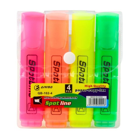 Zestaw Zakreślacze Markery Biurowe Szkolne Neonowe 4szt