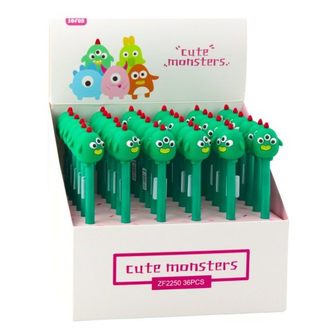 Długopis Żelowy Zielony Stworek Niebieski Tusz 17cm 0.5mm