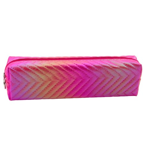 Piórnik Dziewczęcy Metaliczny Błyszczący Jodełka Różowy