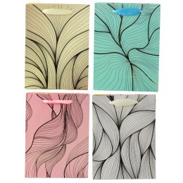 Torba Prezentowa Falisty Złoty Wzór Mix Kolor 23 x 18 x 10 cm