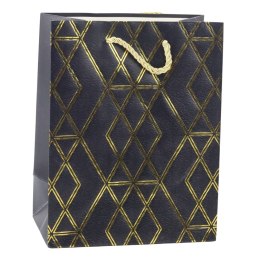 Torba Prezentowa Papierowa Elegancka Złote Wzory 23 x 18 x 10,5 cm