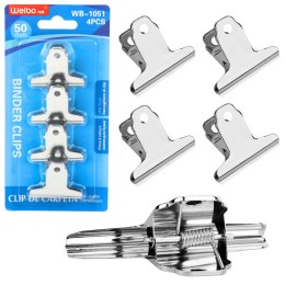 Zestaw Metalowych Klipsów Spinaczy Biurowych 4szt 50mm