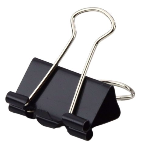 Zestaw Uniwersalne Klipsy Biurowe Stal Sprężynowa Czarne 32mm 12szt